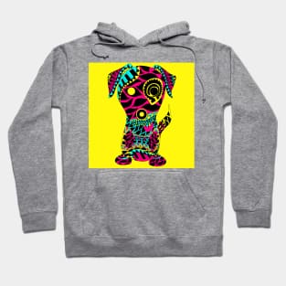 the tribal aztec dog in ecopop pattern Hoodie